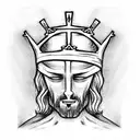 Jesus cross with a crown hanging on it tattoo design idea