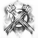 Jesus cross with a crown hanging on it tattoo design idea