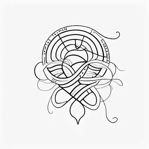  aunt b into heart beat tattoo design idea