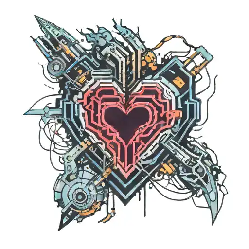 a monster heart trying to escape from the chest representing the rage and sadness trying to escape  tattoo design idea