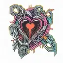 a monster heart trying to escape from the chest representing the rage and sadness trying to escape  tattoo design idea