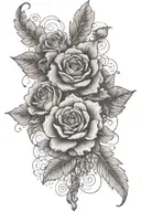 A floral design with each flower representing a different family member, intertwined with the word 'God' tattoo design idea