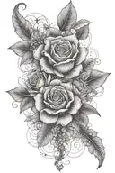 A floral design with each flower representing a different family member, intertwined with the word 'God' tattoo design idea