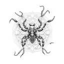 scorpion with snowflake tattoo design idea
