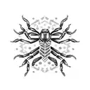 scorpion with snowflake tattoo design idea