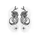 Aries and Pisces tattoo design idea