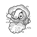 dumbo ears in cloud tattoo design idea
