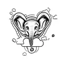  dumbo ears in cloud tattoo design idea