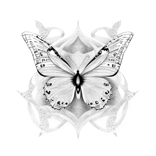 date of birth with butterflies  tattoo design idea