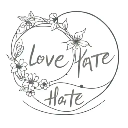 Love and Hate tattoo design idea