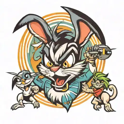 looney tunes character tattoo design idea