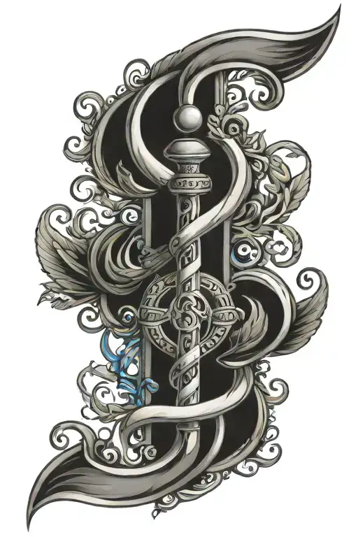diabetes medical caduceus intertwined symbolizing tattoo design idea