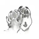 dog and cat paw print with nature tattoo design idea