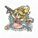Princess peach dabbing tattoo design idea