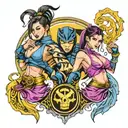 mortal kombat kitana and mileena tattoo design idea