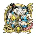 mortal kombat kitana and mileena tattoo design idea