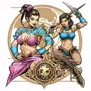 mortal kombat kitana and mileena tattoo design idea