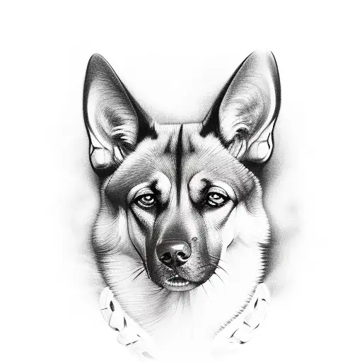 valkyrie and malinois dog tattoo design idea