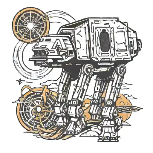 starwars AT AT in imperial symbol  tattoo design idea