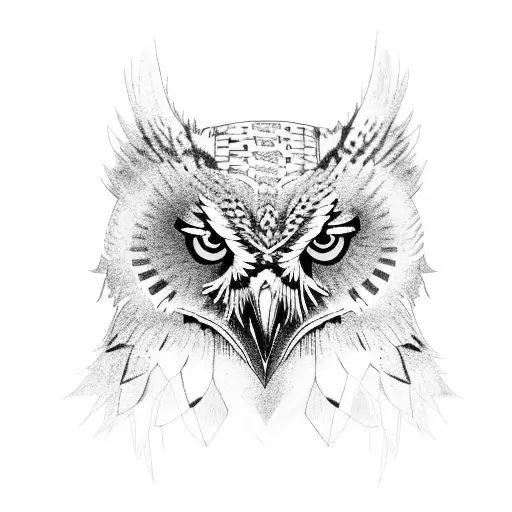 owl eagle coyote tattoo design idea