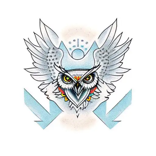 owl eagle coyote tattoo design idea