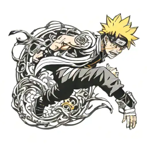 Naruto Uzumaki unleashing tattoo design idea
