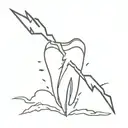 tooth and lightning bolt tattoo design idea