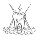 tooth and lightning bolt tattoo design idea