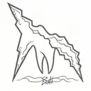 tooth and lightning bolt tattoo design idea