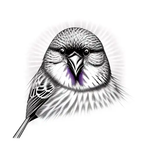 lilac and purple finch tattoo design idea