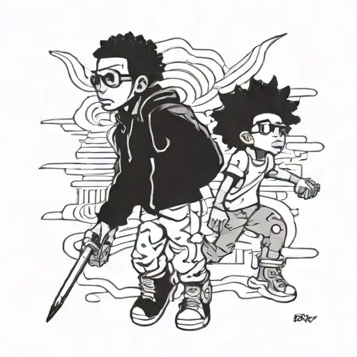 boondocks Riley and huey tattoo design idea