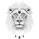 lion with clock tattoo design idea