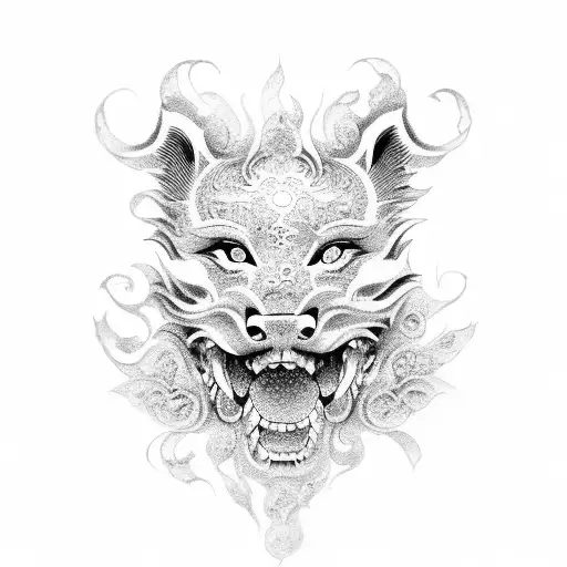 Foo Dog tattoo design idea