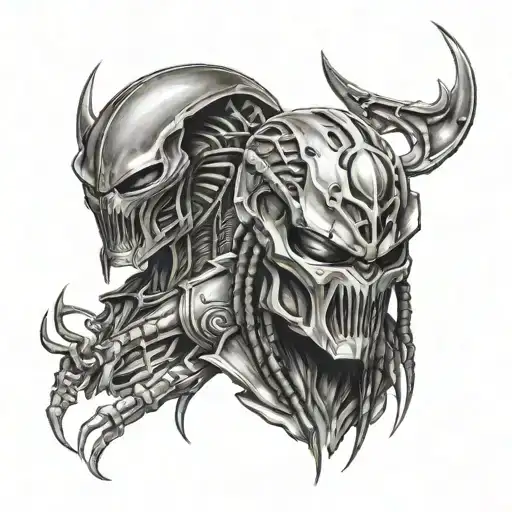 alien vs predator tattoo design idea