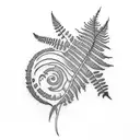 Kiwi Fern with Koru  tattoo design idea