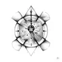 hourglass low on sand with a crack in the glass tattoo design idea