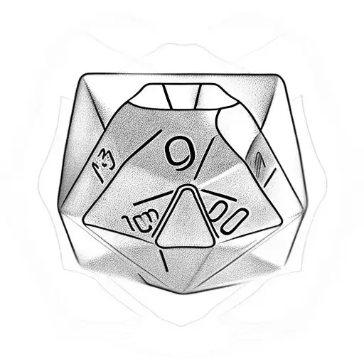 4 sided dice tattoo design idea