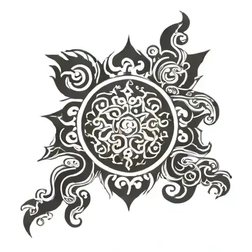 tibetan mantra tattoo design idea