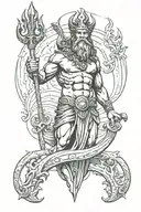 Poseidon holding a trident tattoo design idea