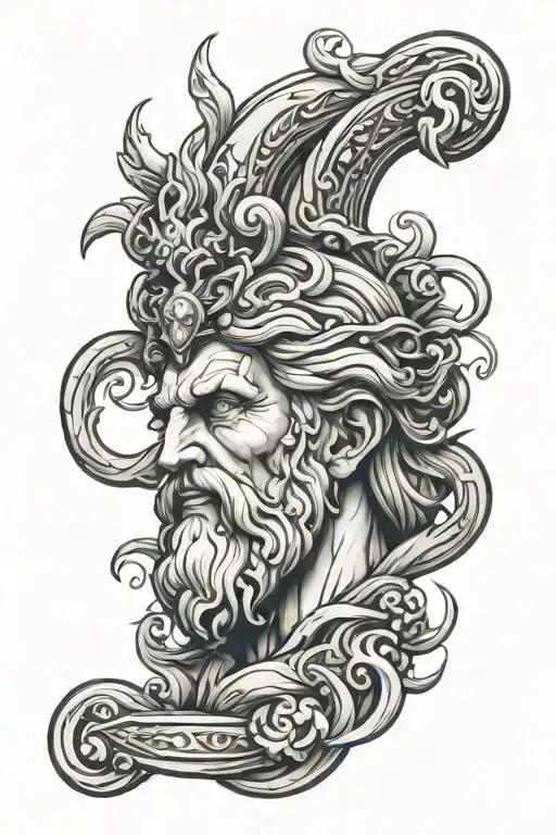 zeus abosrbing lighting tattoo design idea
