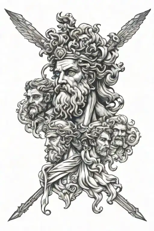 greek gods Olympus Gods with Zeus tattoo design idea