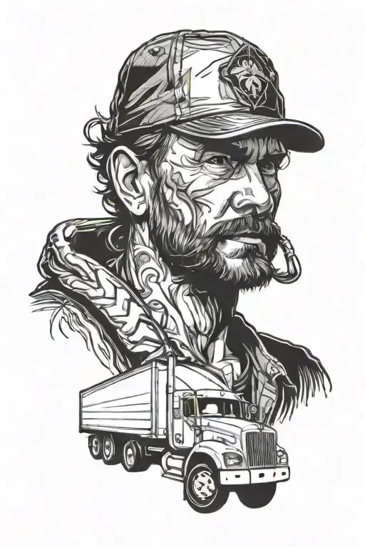 truck driver tattoo design idea
