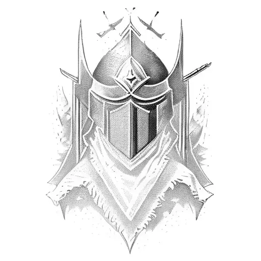 The wounded Black Knight from Monty Phyton, in an engraving tattoo style. "Tis' but a stratch!" tattoo design idea