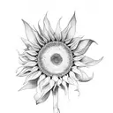 sunflowers and butterflies  tattoo design idea