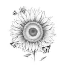 sunflowers and butterflies  tattoo design idea
