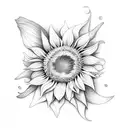 sunflowers and butterflies  tattoo design idea