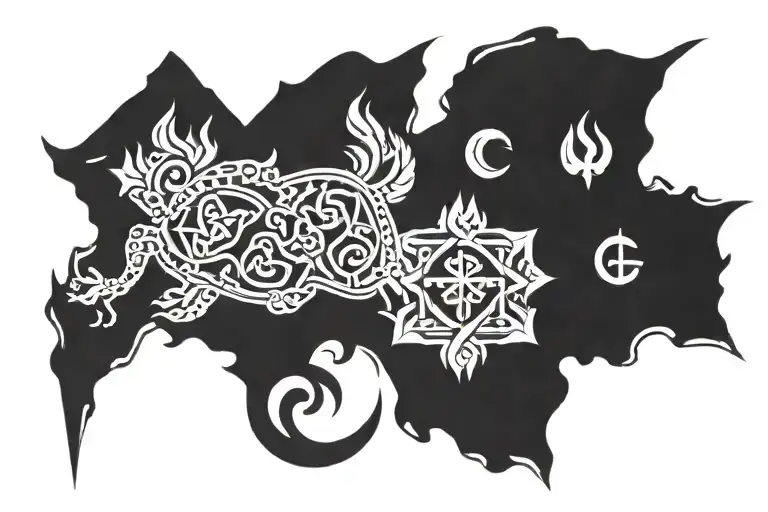 slavic symbols tattoo design idea