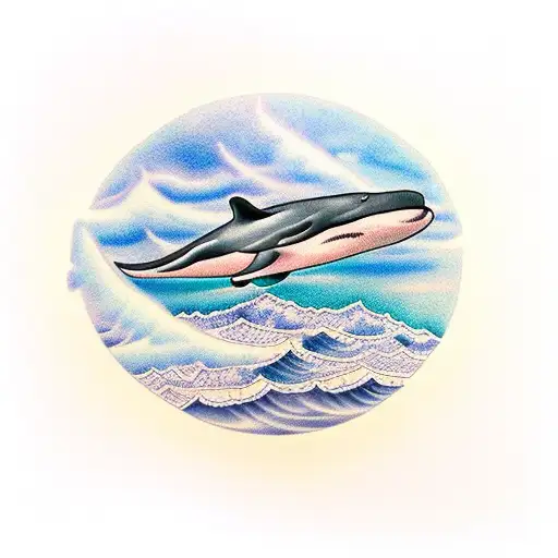 azores islands with a sperm whale, cagarros and sete cidades views tattoo design idea