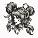 3d hair model tattoo design idea