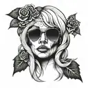 3d hair model tattoo design idea